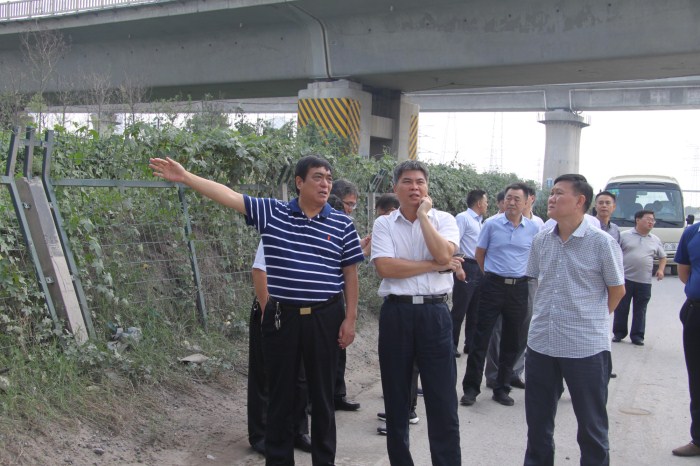 市建委领导班子调研四环线及大河路快速化工程建设前期准备情况